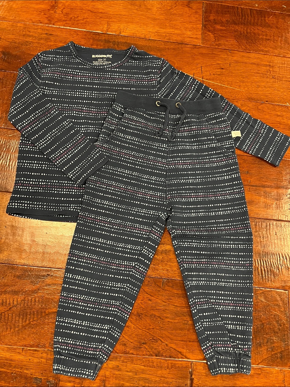 RuggedButts Navy Dot Stripe Kids Performance Set